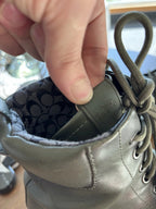 COACH Citysole LaceUp Boot Leather Zip Army Green Men Size 10.5 (org $500)