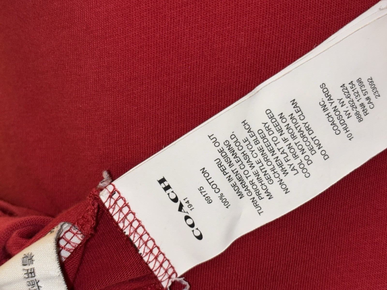 Rare Designer COACH Brand Red REXY Sport Signature T-Shirt Size S (org $195)