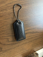 COACH Pillow Hangtag Black Nappa Leather Puffy Tag Gunmetal Chain Replacement