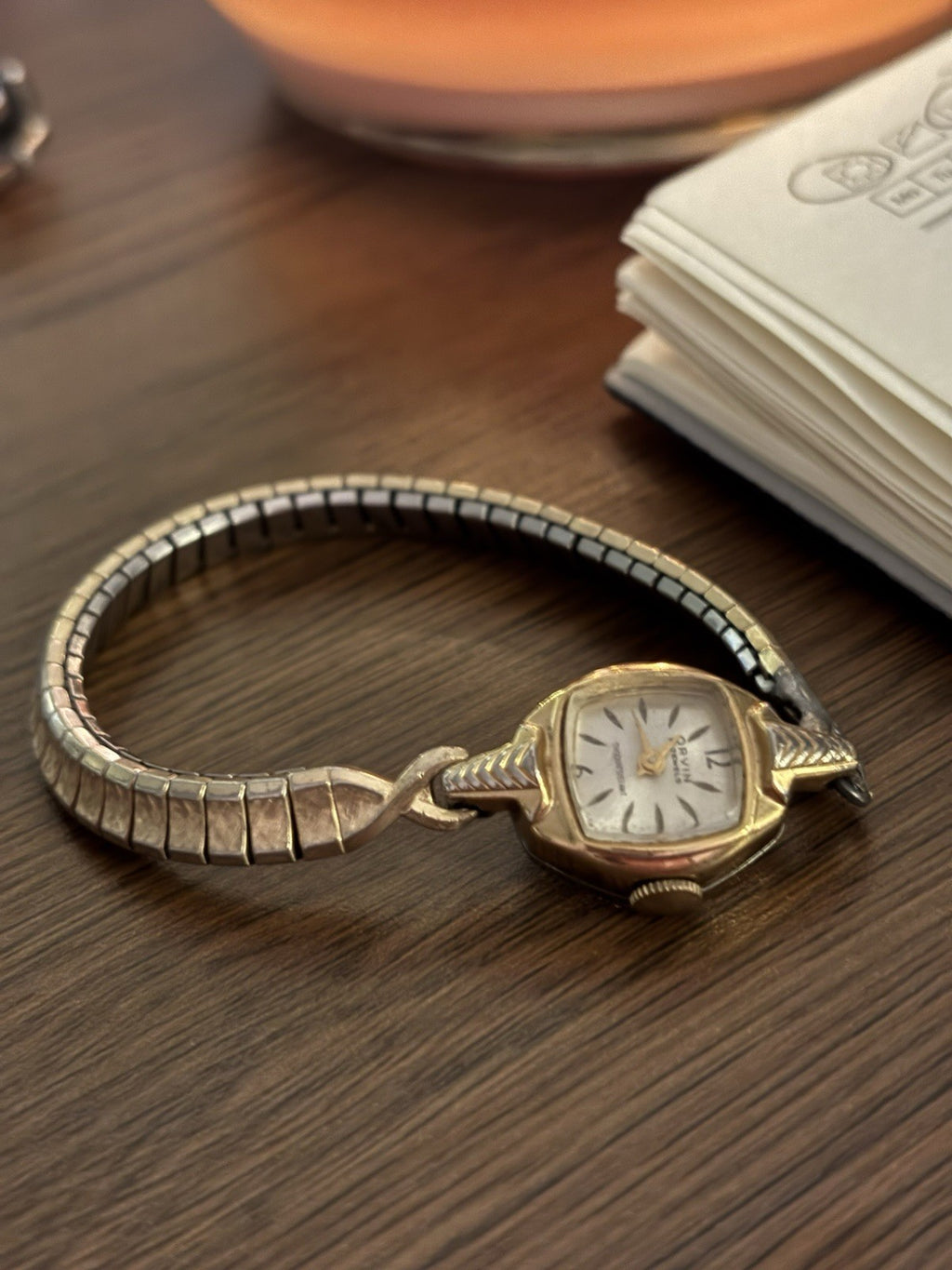 1958 VINTAGE Orvin Watch Square Wind-Up “21 Jewels” Mechanical Gold Silver 2tone