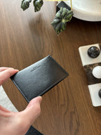 SAINT LAURENT Designer YSL Black Minimalist Cow Leather Case/Credit Card Holder