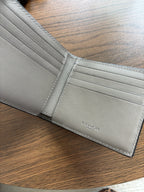 Rare COACH Retail Crocodile Embossed Leather Bifold Wallet Card Fog (org $225)