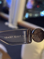 VERSACE Designer Transparent Sunglasses Grey Square Mirror VE 4361 (org $380)