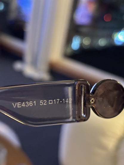 VERSACE Designer Transparent Sunglasses Grey Square Mirror VE 4361 (org $380)