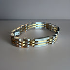 DIAMOND Link Gold Silver Men Bracelet (1/2 ct. t.w.) Stainless Steel (org $650)