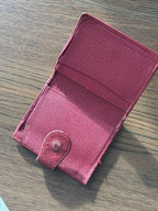 GUCCI Authentic Vintage Red  Leather Bifold Wallet With Button Made In Italy