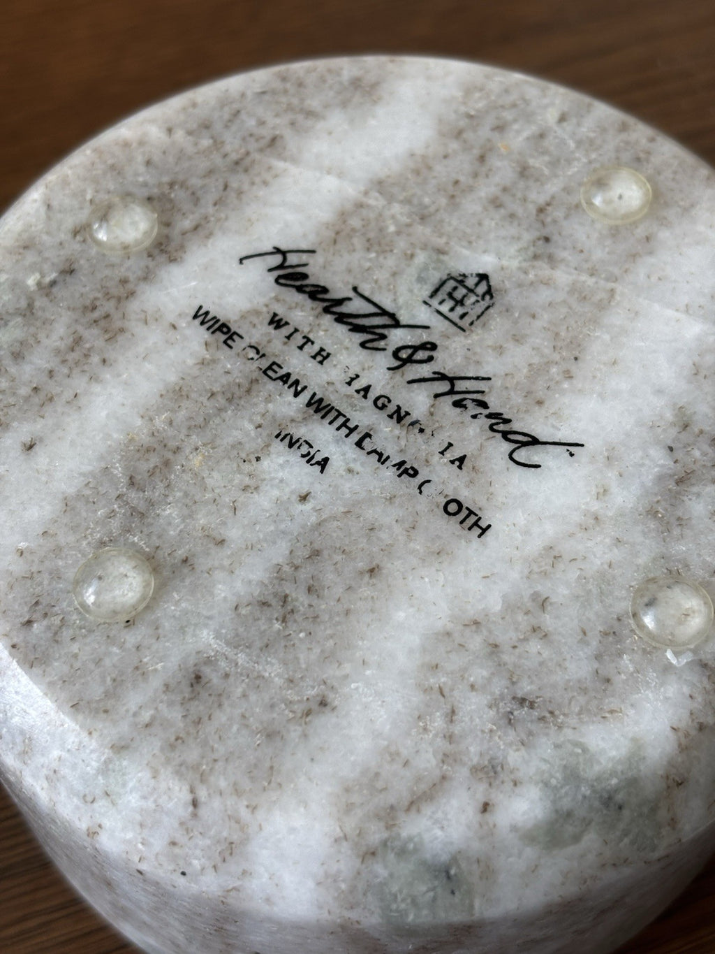 HEARTH & HAND Magnolia Marble Decorative Bowl Catchall Grey/White Stone Accent