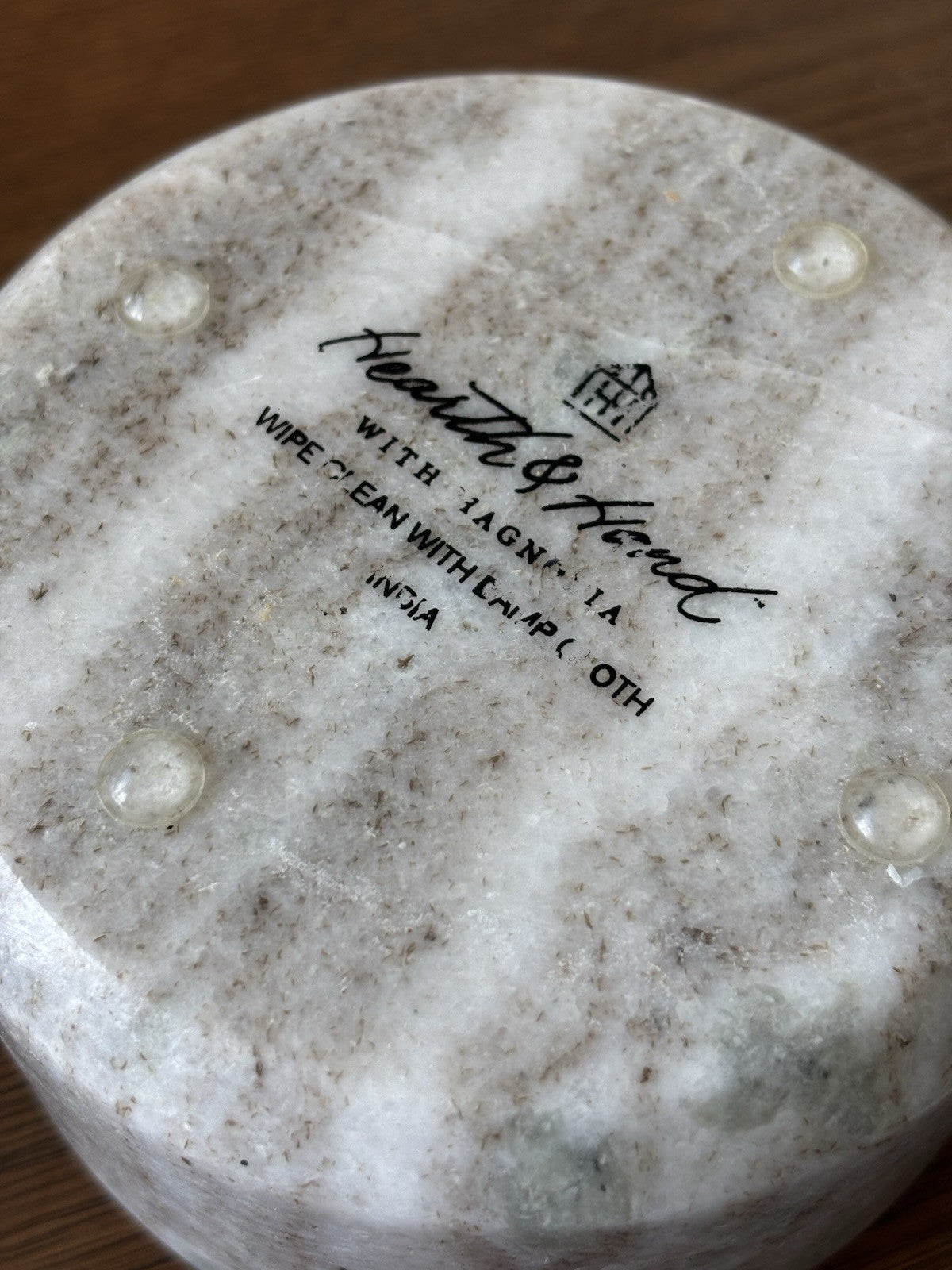 HEARTH & HAND Magnolia Marble Decorative Bowl Catchall Grey/White Stone Accent