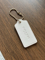 COACH Designer Hearts Red Silver Hanging Bag Charm Fob Chalk White Gold Hardware
