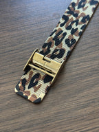 NEW Leopard Print JUICY COUTURE Quartz Watch Blk/Gold Dial Mesh Adjustable Band