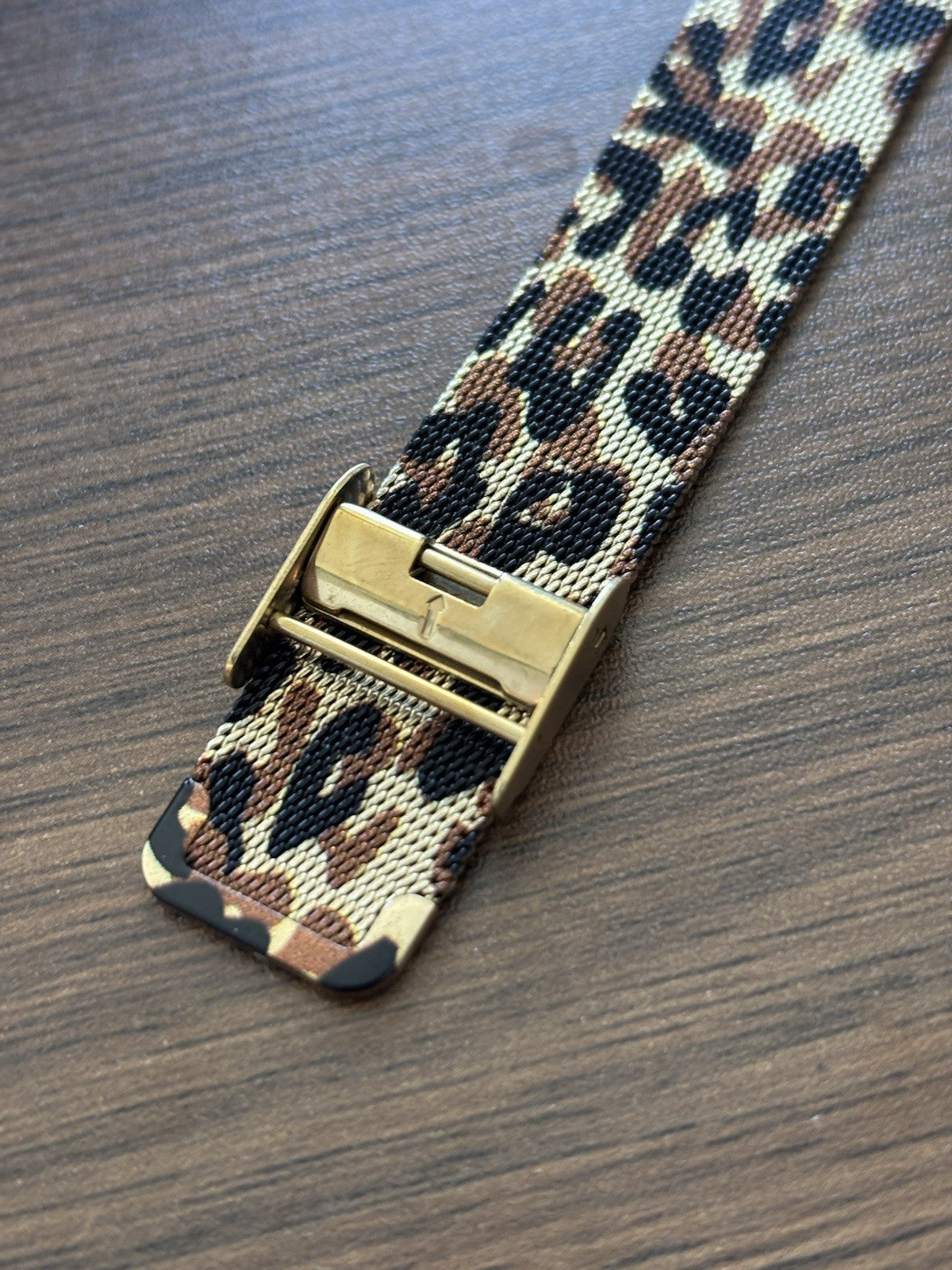 NEW Leopard Print JUICY COUTURE Quartz Watch Blk/Gold Dial Mesh Adjustable Band