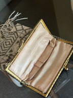 1920’s Antique French Steel Cut Beaded Fringe Evening Bag Art Deco Wristlet Rare