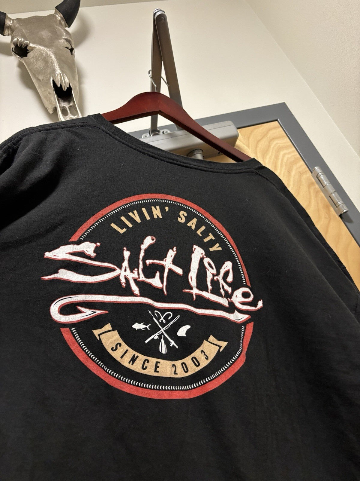 SALT LIFE Vintage Black T Shirt Short Sleeve Nautical Logo Graphic Mens Size 2X