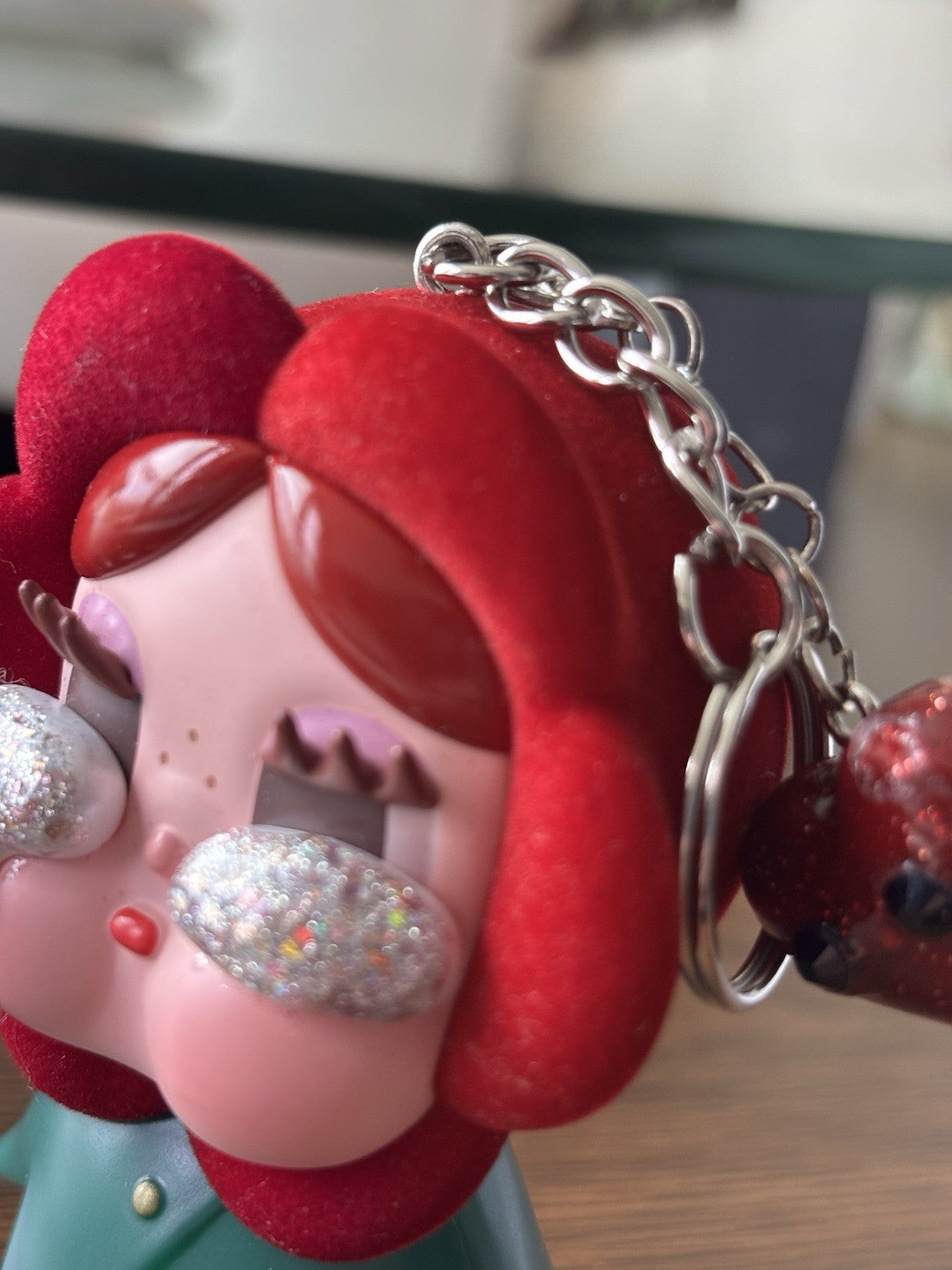 POP MART RARE Crybaby Classic Rose Crying For Love Bag Charm Keychain/ Red Heart