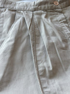 GENNY ITALY Tan Pleated 100% Cotton Luxury Trouser Pants US 8 / 44 IT (org $695)