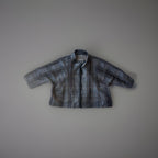 BABETTE 2006 Designer San Francisco Plaid Wool Blend Jacket Gray Zip Up Blazer