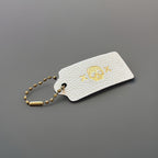 COACH Designer Skull Bones Leather Hanging Tag Bag Charm Fob Chalk White Gold