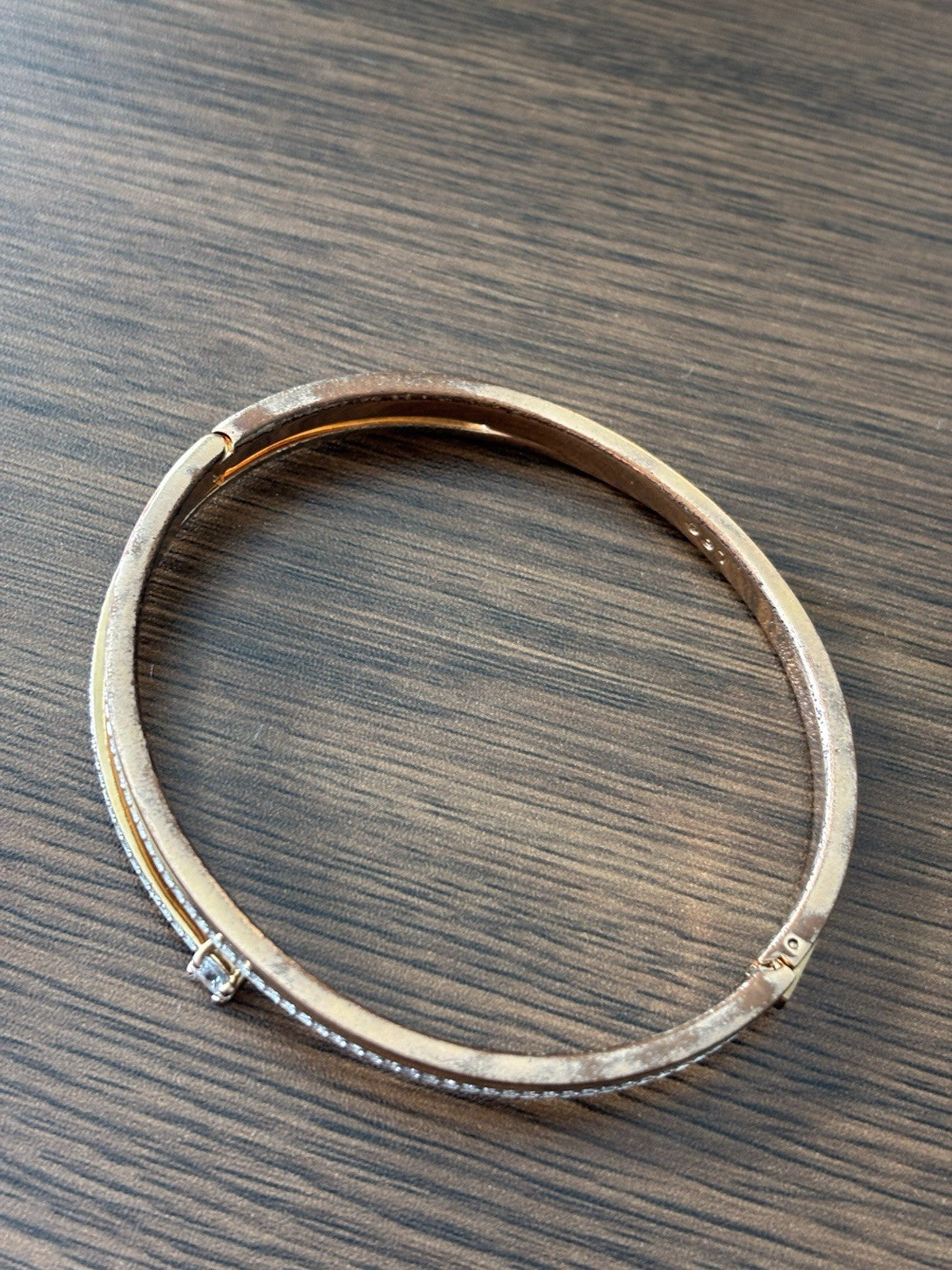 SWAROVSKI “Fresh” Bangle White Crystals Rose Gold Tone Plated Size S (org $150)