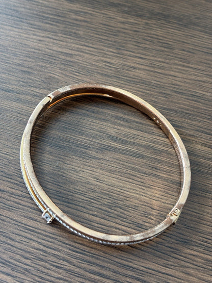 SWAROVSKI “Fresh” Bangle White Crystals Rose Gold Tone Plated Size S (org $150)
