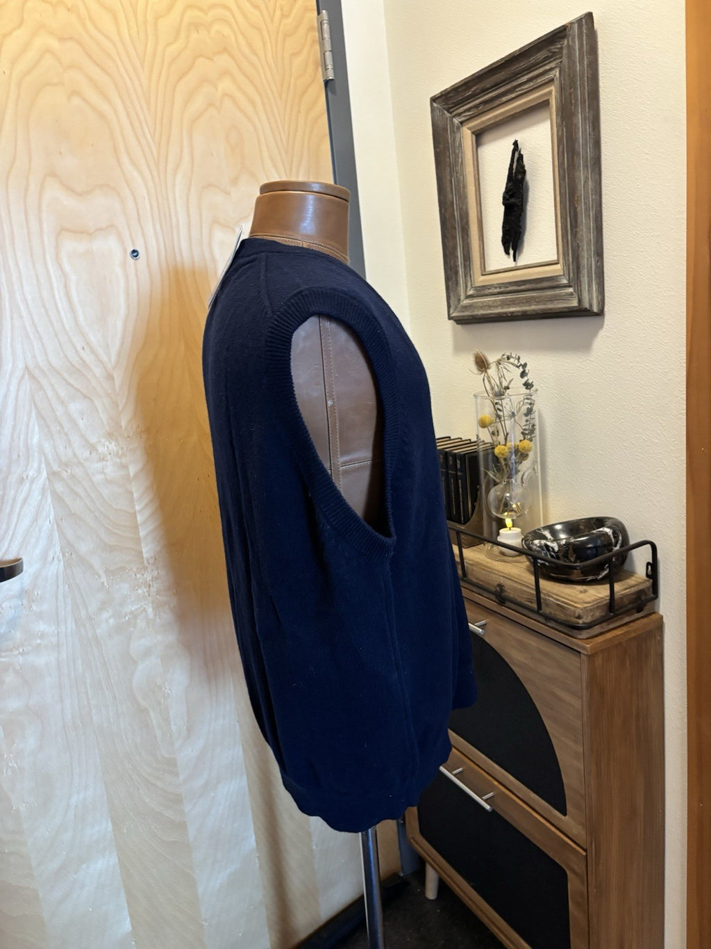 PENDLETON Vintage 1998 Sweater Vest Navy Blue V-Neck 100% Lambswool Wool NWT -XL
