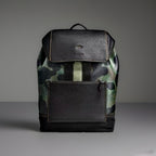 COACH Designer Backpack Rare Camo/black Pebbled Leather Suede Stripe (Org $795)