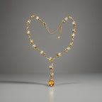 AVON 1980 Vintage Pendant Necklace Nikki Ricci Gold tone Crystal Vine Drop & Box