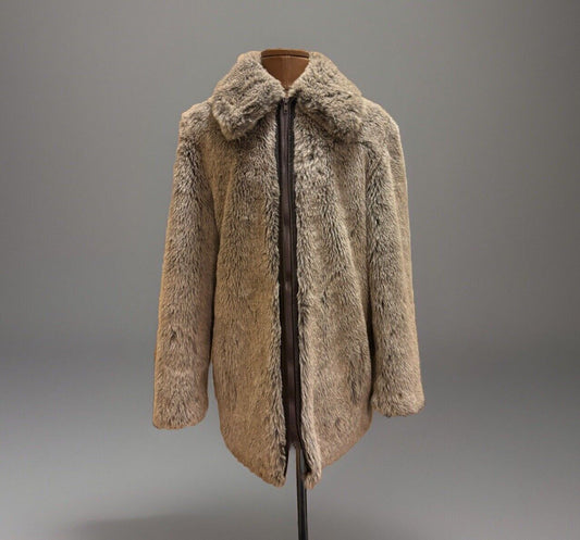 Vintage YUKON by Lou Nierenberg Harbor Master Fur Coat Brown/Tan Size 42 ($450)