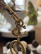 COACH Designer Signature C Bag Charm Gold Keychain Clip Logo Charm (org $175)