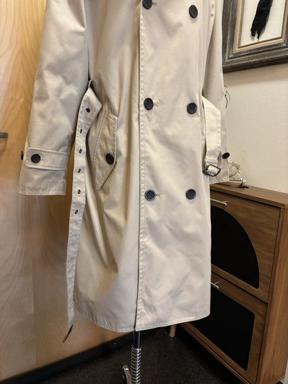 COACH Designer Trench Coat Jacket Leather Details Tan Khaki Brown (org $795)