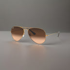 RAY-BAN Sunglasses Rose Gold Frame Pink Mirror Lens RB3025 Made Italy (org $220)