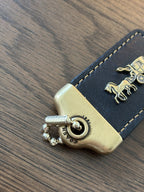COACH 1941 Designer Hanging Tag Horse Carriage Bag Charm Fob Chain Black/Gold