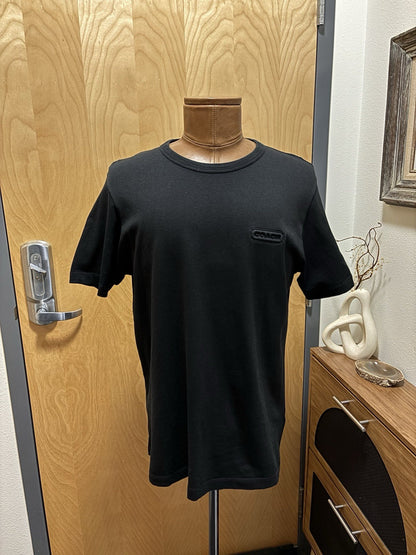 Designer Coach Essential T Shirt Organic Cotton Size M Black Unisex (org $95)