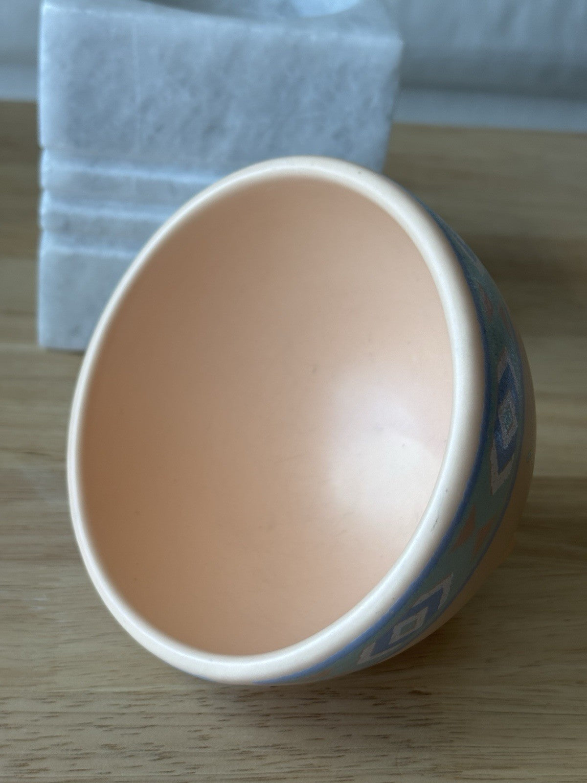 1983 VINTAGE “Treasure Craft” USA Southwest Ceramic Terracotta Salsa Dip Bowl