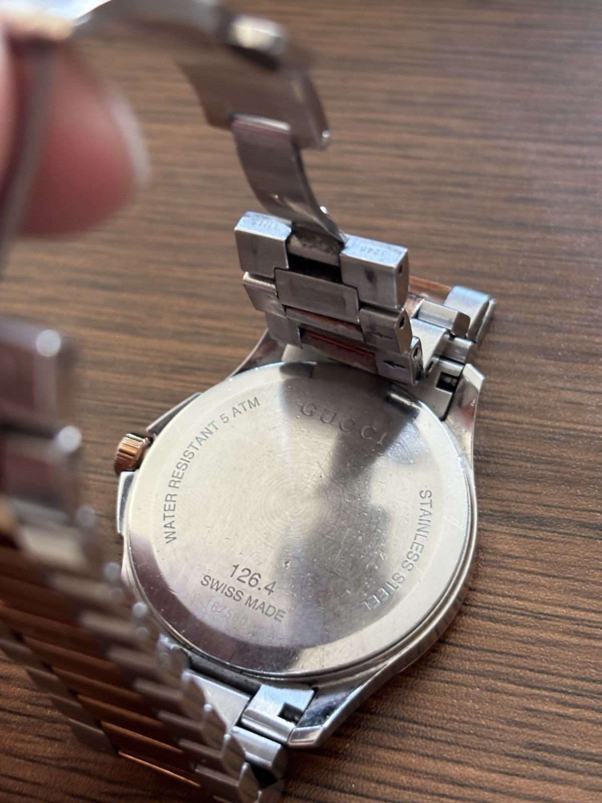 GUCCI Designer G-Timeless Gray Dial Rose Gold 2 Tone Watch #YA126446 (org $1170)