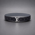 LOUIS VUITTON Authentic Eclipse Belt Black LV Reversible Logo Men 32 (org $650)
