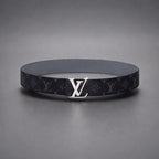 LOUIS VUITTON Authentic Eclipse Belt Black LV Reversible Logo Men 32 (org $650)