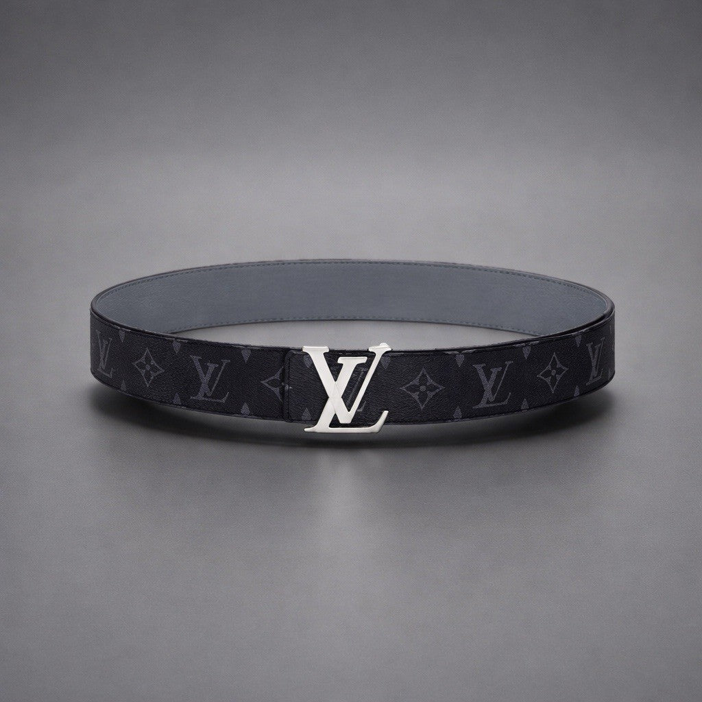 LOUIS VUITTON Authentic Eclipse Belt Black LV Reversible Logo Men 32 (org $650)