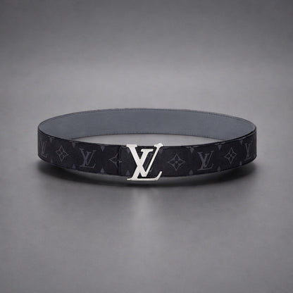 LOUIS VUITTON Authentic Eclipse Belt Black LV Reversible Logo Men 32 (org $650)