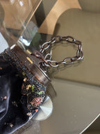1920s ANTIQUE Art Deco Beaded Flapper Purse Tortoiseshell Frame Silk Evening Bag