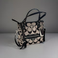 Designer COACH Brand Daisy Outline Signature Mia Crossbody F23940 Silver/Black
