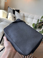 MICHALE KORS Leather Crossbody Bag Purse Zip Black/Gold Chain Strap (org $258)