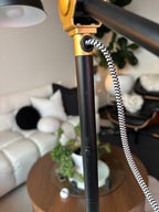 IKEA RANARP Floor Reading Lamp Black Brass Adjustable Industrial Task Light