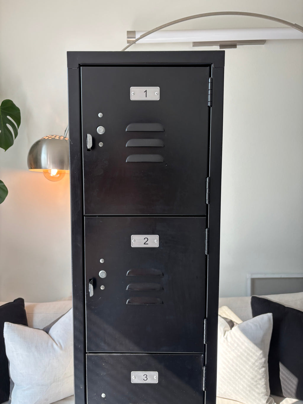 INDUSTRIAL Black 5 Door Metal Locker Storage Cabinet 66” Tall