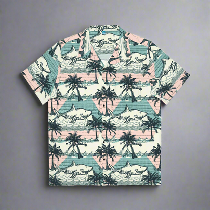 SUNSET SHARK // button tee