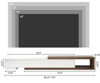 MODERN Adjustable TV Stand Media Console White Walnut Storage Extendable 82–110” (org $250)