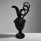 Vintage Cast Metal Renaissance-Style Urn – Ornate Lion Relief Design Vase Decor
