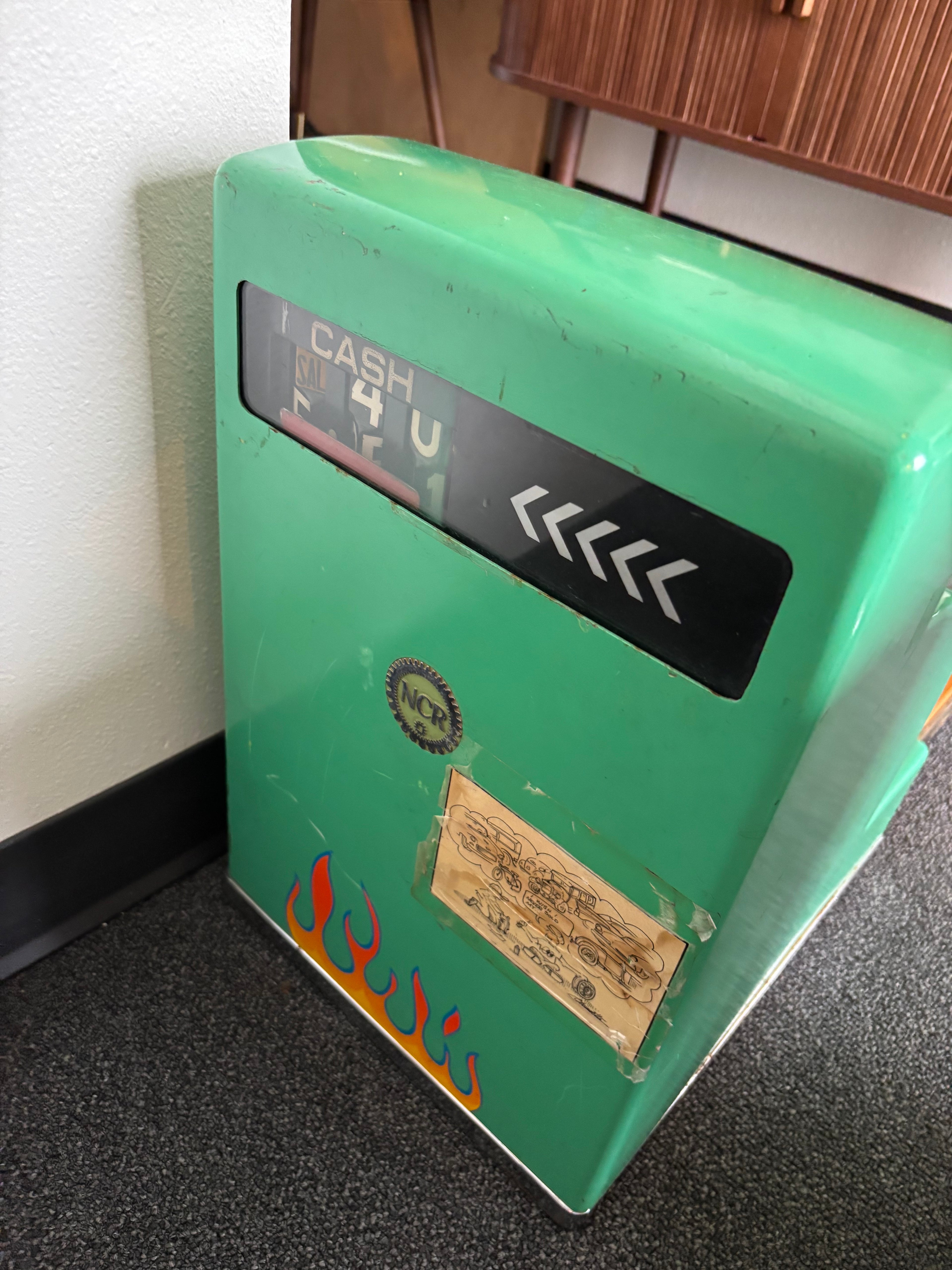 1951 VINTAGE National Cash Register Retro Green Manual Typer Register Mid Century NCR