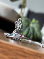 VIVIENNE WESTWOOD Medium Orb Necklace Silver Crystal Icon (org $595)