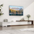 MODERN Adjustable TV Stand Media Console White Walnut Storage Extendable 82–110” (org $250)