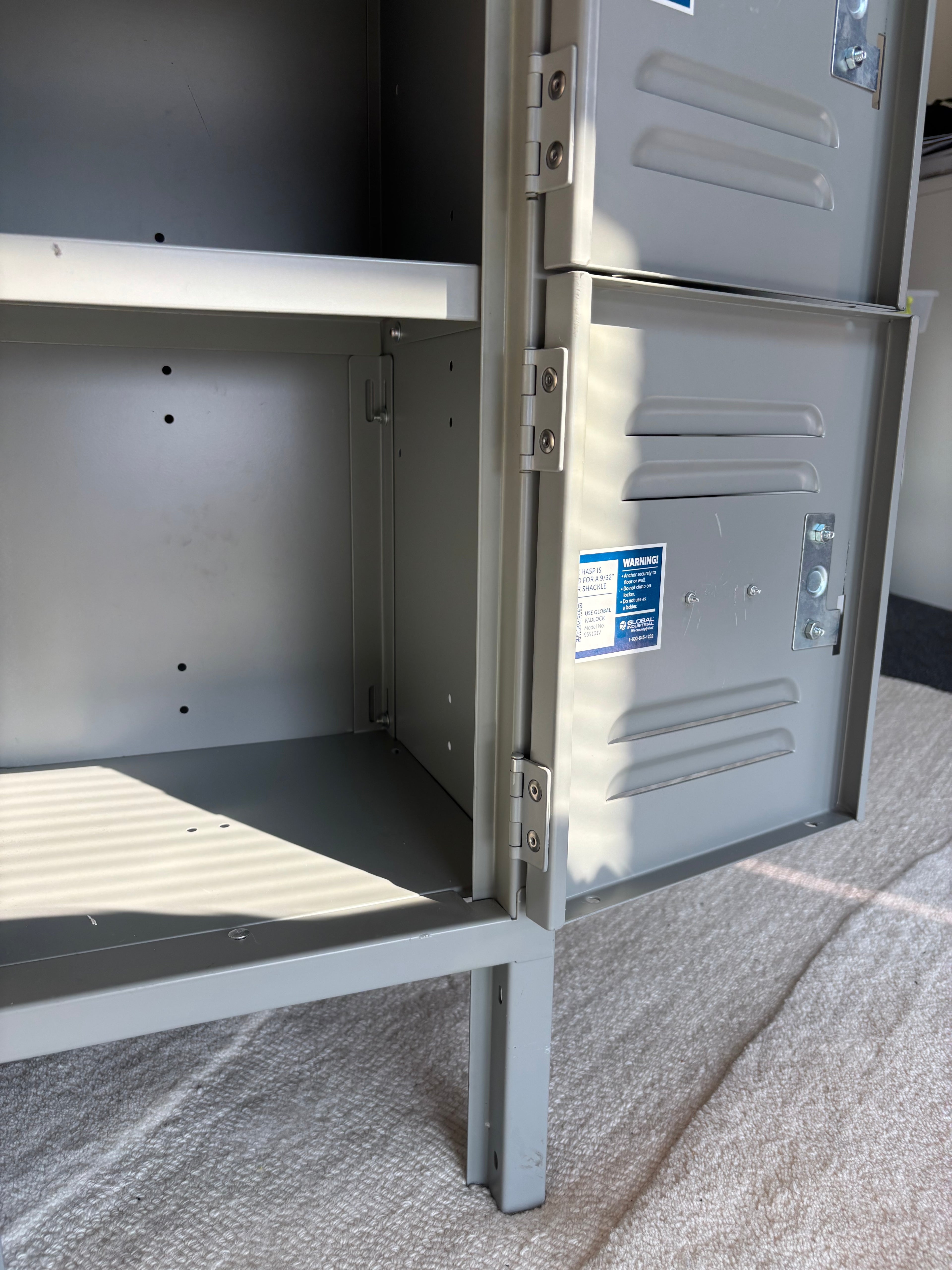 INDUSTRIAL Grey/Gray 6 Door Metal Locker Storage Cabinet 77.4” Tall